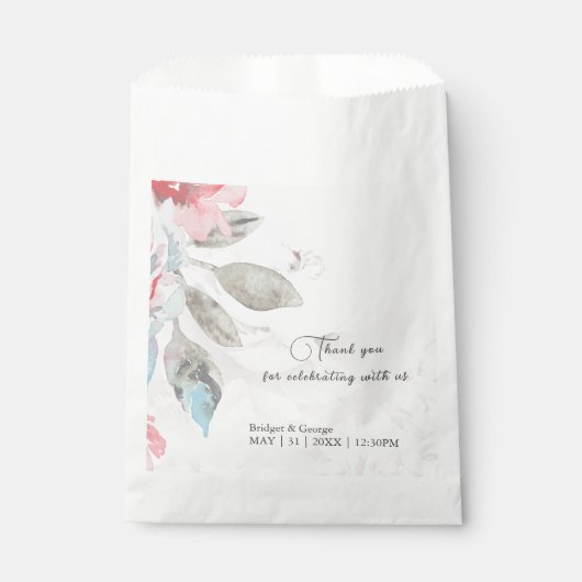 Wildblume Rose Hochzeitsfeier Geschenktütchen (Vorderseite)