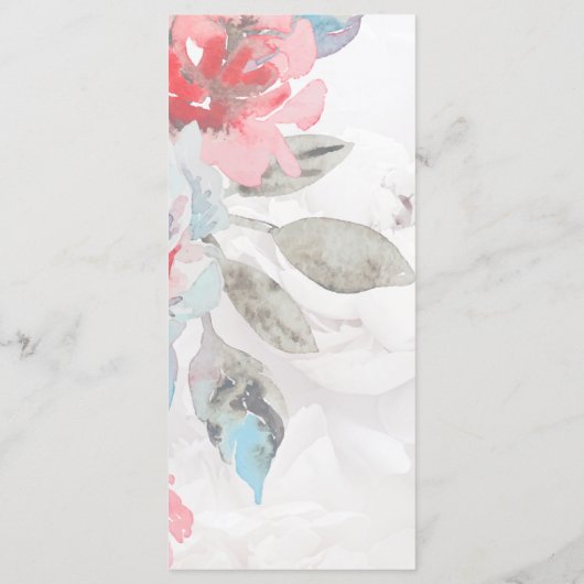 Wildblume Rose Hochzeitsfeier Programm (Rückseite)