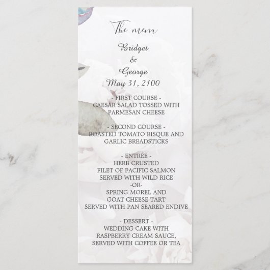 Wildblume Rose Hochzeitsfeier Programm (Vorderseite)