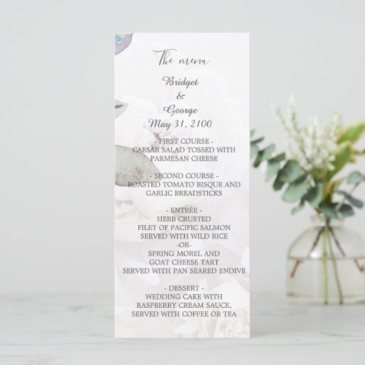 Wildblume Rose Hochzeitsfeier Programm (Stehend Vorderseite)