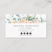 Wildblume Rose Wasserfarben Soziale Medien Visitenkarte (Rückseite)