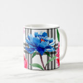 Wildblume Rot und Blau Blume Muster in Kaffeetasse (VorderseiteRechts)