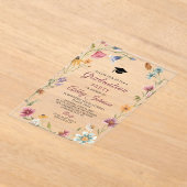 Wildblume Roter botanischer Abschluss Acryleinladungen (Ablage )