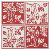 Wildblume-rotes Weiß deckte hübsches mit Stoff (Muster)