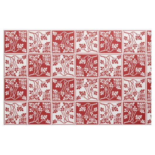 Wildblume-rotes Weiß deckte hübsches mit Stoff (Fat Quarter (45,7 x 55,9 cm))