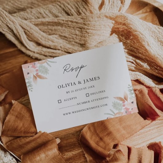 Wildblume RSVP Card Hochzeitvorlage