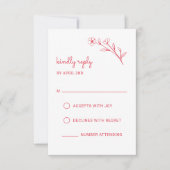Wildblume-RSVP-Karte in Rose Rot RSVP Karte (Vorderseite)