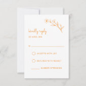 Wildblume-RSVP-Karte in Sunset Orange RSVP Karte (Vorderseite)