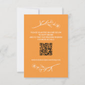 Wildblume RSVP-Karte mit QR-Code in Sunset Orange RSVP Karte (Rückseite)