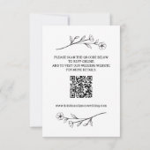 Wildblume RSVP-Karte mit QR-Code RSVP Karte (Rückseite)