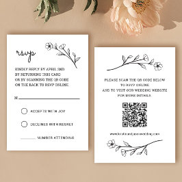 Wildblume RSVP-Karte mit QR-Code RSVP Karte