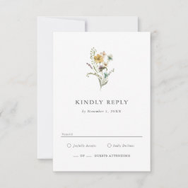 Wildblume-RSVP-Karte RSVP Karte
