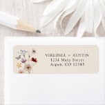 Wildblume-Rücksendeadresse<br><div class="desc">Unsere Wildblume Return Address Label mit einem Boho Blumenstrauß und Schmetterling fügt Ihrer Hochzeitskorrespondenz eine elegante Touch hinzu. Das Design umfasst rustikale Trockenrasen,  zarte Blätter und Vintage Wildblumen in warmen Erdtönen,  die einen schönen und einheitlichen Look für Ihre Einladungen und Dankeschön-Karten.</div>