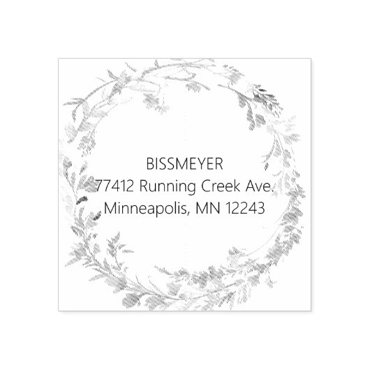 Wildblume Rücksendeadresse Gummistempel (Prägung)