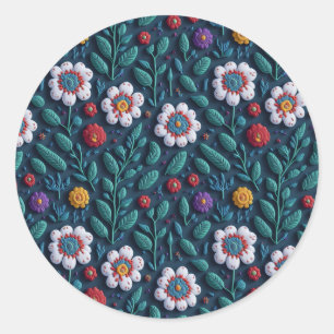Wildblume Runder Aufkleber