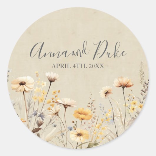 Wildblume Runder Aufkleber (Vorderseite)