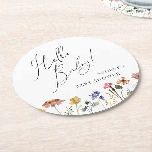 Wildblume Runder Pappuntersetzer (Angewinkelt)