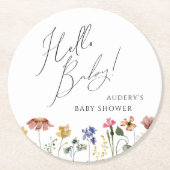 Wildblume Runder Pappuntersetzer (Vorderseite)