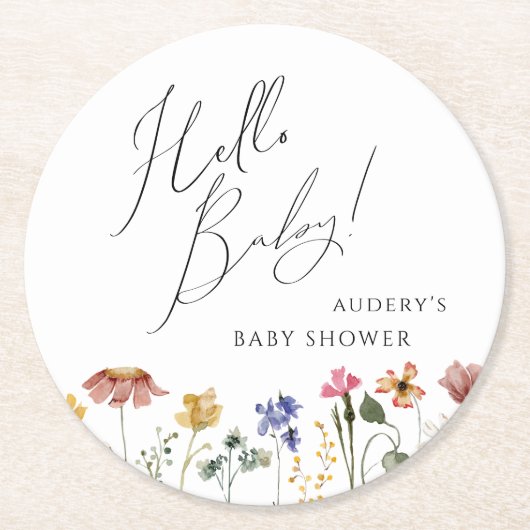 Wildblume Runder Pappuntersetzer (Vorderseite)