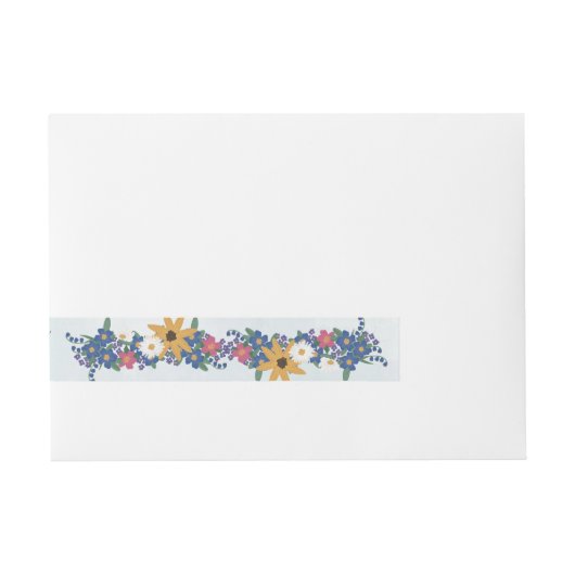 Wildblume Rundum-Adressaufkleber (Vorderseite)