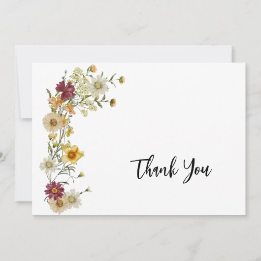 Wildblume Rustic Boho Dankeskarte (Vorderseite)