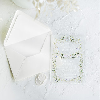 Wildblume Rustic Boho Floral Wedding Acryleinladungen