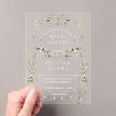 Wildblume Rustic Boho Floral Wedding Acryleinladungen (Insitu (Handheld))