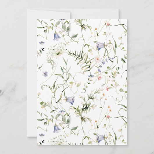 Wildblume Rustic Boho Floral Wedding Einladung (Rückseite)