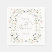 Wildblume Rustic Boho Floral Wedding Serviette (Vorderseite)