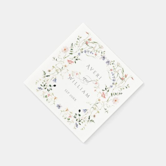 Wildblume Rustic Boho Floral Wedding Serviette (Ecke)