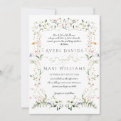 Wildblume Rustic Boho Foto Hochzeit Einladung (Vorderseite)