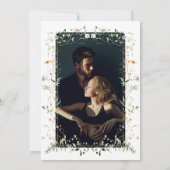 Wildblume Rustic Boho Foto Hochzeit Einladung (Rückseite)