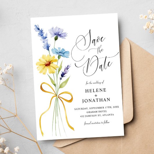 Wildblume Rustic Boho Garden Elegante Hochzeit Save The Date