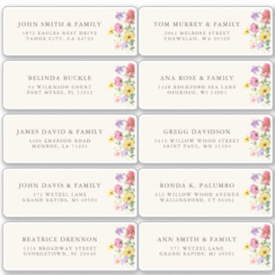 Wildblume Rustic Chic boho Floral Gastadresse Aufkleber