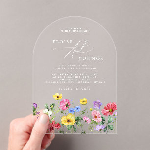Wildblume Rustic Chic Floral Boho Country Wedding Acryleinladungen