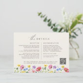 Wildblume Rustic Chic Floral Boho Country Wedding Begleitkarte (Stehend Vorderseite)