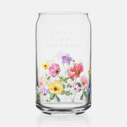 Wildblume Rustic Chic Floral Boho Country Wedding Dosenglas (Rückseite)