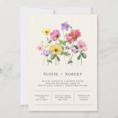 Wildblume Rustic Chic Floral Boho Country Wedding Einladung (Vorderseite)