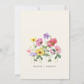 Wildblume Rustic Chic Floral Boho Country Wedding Einladung (Rückseite)