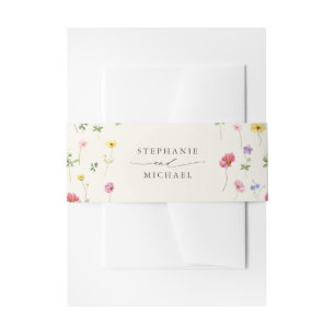 Wildblume Rustic Chic Floral Boho Country Wedding Einladungsbanderole
