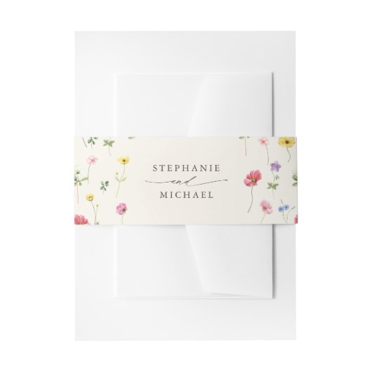 Wildblume Rustic Chic Floral Boho Country Wedding Einladungsbanderole (Vorderseite Beispiel)