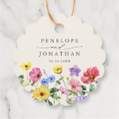 Wildblume Rustic Chic Floral Boho Country Wedding Geschenkanhänger (Rückseite)