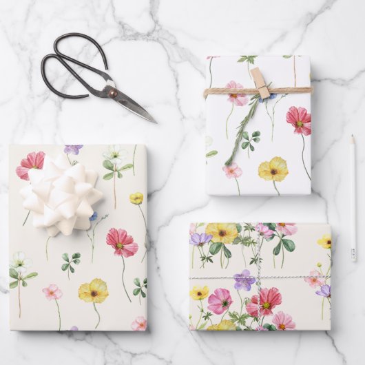 Wildblume Rustic Chic Floral Boho Country Wedding Geschenkpapier Set (Vorderseite)