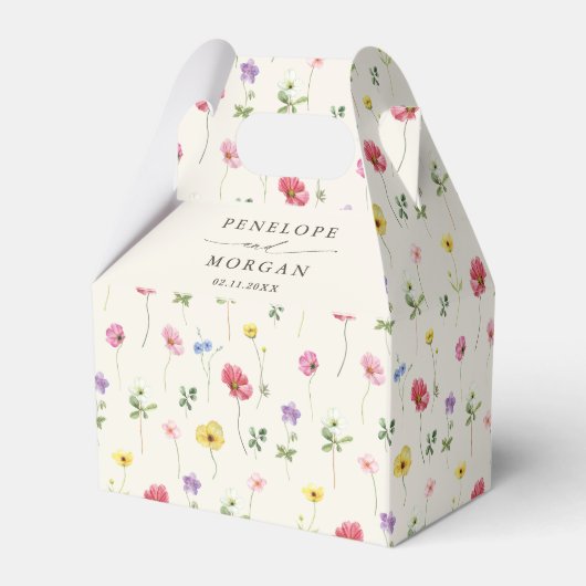 Wildblume Rustic Chic Floral Boho Country Wedding Geschenkschachtel (Rückseite)