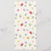 Wildblume Rustic Chic Floral Boho Country Wedding Menükarte (Rückseite)