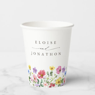 Wildblume Rustic Chic Floral Boho Country Wedding Pappbecher