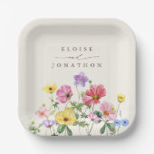 Wildblume Rustic Chic Floral Boho Country Wedding Pappteller (Vorderseite)