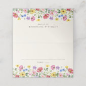 Wildblume Rustic Chic Floral Boho Country Wedding Platzkarte (Außenseite Aufgefaltet)