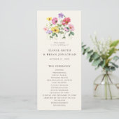 Wildblume Rustic Chic Floral Boho Country Wedding Programm (Stehend Vorderseite)