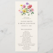Wildblume Rustic Chic Floral Boho Country Wedding Programm (Vorderseite)